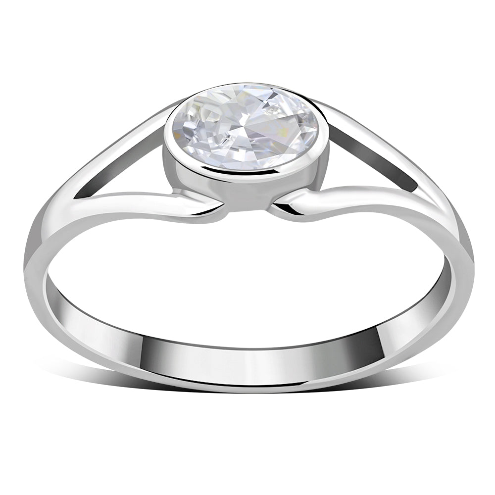 Delicate Clear CZ Sterling Silver Ring