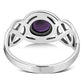 Celtic Knot Sterling Silver Amethyst Stone Ring