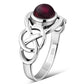 Celtic Knot Sterling Silver Garnet Ring