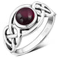 Celtic Knot Sterling Silver Garnet Ring