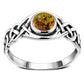 Baltic Amber Celtic Knot Sterling Silver Ring