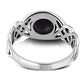 Garnet Stone Celtic Knot Sterling Silver Ring