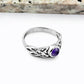 Irish Gaelic Celtic Knot 925 Sterling Silver Ring With Amethyst Stone