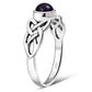 Irish Gaelic Celtic Knot 925 Sterling Silver Ring With Amethyst Stone