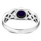 Irish Gaelic Celtic Knot 925 Sterling Silver Ring With Amethyst Stone