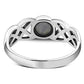 Irish Gaelic Celtic Knot 925 Sterling Silver Ring With Rainbow Moonstone