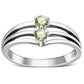Silver Ring set w/ Faceted Peridot Stone