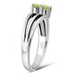 Silver Ring set w/ Faceted Peridot Stone