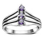 Faceted Amethyst Stone Silver Ring