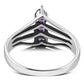 Faceted Amethyst Stone Silver Ring