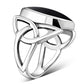 Light Large Trinity Knot Black Onyx Silver Ring