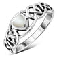 Celtic Knot Mother of Pearl Heart Silver Ring