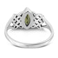 Faceted Peridot Stone Celtic Silver Ring