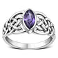 Marquise cut Amethyst Stone Celtic Silver Ring