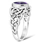 Marquise cut Amethyst Stone Celtic Silver Ring
