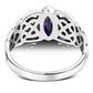 Marquise cut Amethyst Stone Celtic Silver Ring