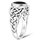 Marquise cut Black Onyx Celtic Silver Ring