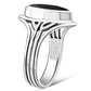 Large Faceted Black Onyx Silver ring