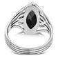 Large Faceted Black Onyx Silver ring