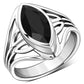 Large Faceted Black Onyx Silver ring