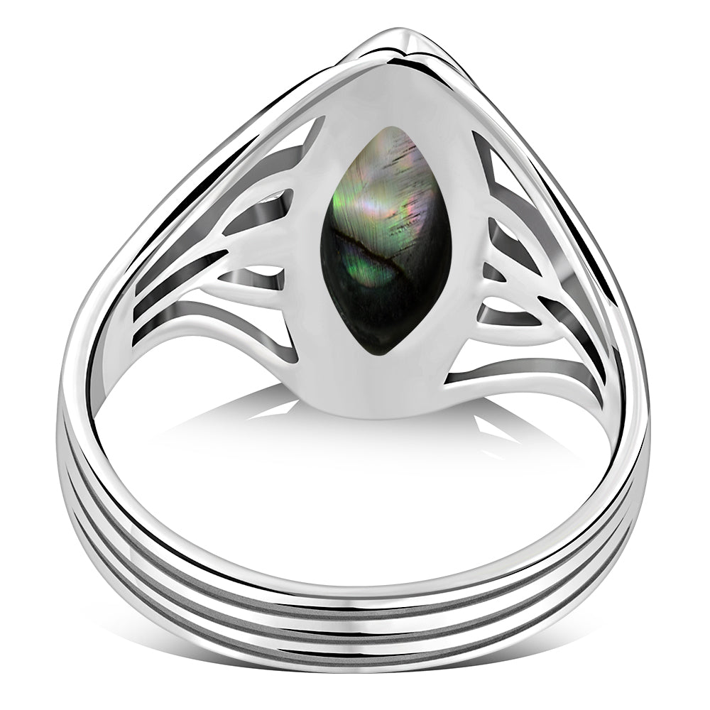 Large Abalone Shell Silver Ring
