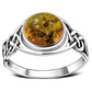 Baltic Amber Celtic Sterling Silver Ring