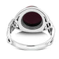 Garnet Stone Celtic Sterling Silver Ring