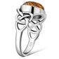 Baltic Amber Celtic Silver Ring