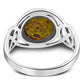 Baltic Amber Celtic Silver Ring