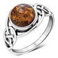Baltic Amber Celtic Silver Ring