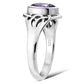 Celtic Knot Amethyst CZ Silver Ring