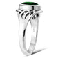 Celtic Knot Green CZ Silver Ring