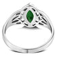 Celtic Knot Green CZ Silver Ring
