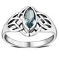 Celtic Knot Blue Topaz CZ Silver Ring