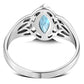 Celtic Knot Blue Topaz CZ Silver Ring