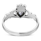 Clear CZ Irish Claddagh Silver Ring