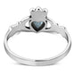 Blue Topaz CZ Irish Claddagh Silver Ring