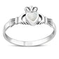 Mother of Pearl Irish Claddagh Silver Ring