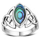 Abalone Shell Celtic Knot Silver Ring