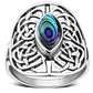 Large Abalone Shell Celtic Knot Silver Ring