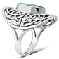 Large Abalone Shell Celtic Knot Silver Ring