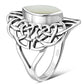 Large Mother Of Pearl Celtic Silver Ring