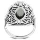 Large Mother Of Pearl Celtic Silver Ring