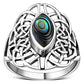 Large Abalone Shell Celtic Silver Ring