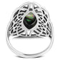 Large Abalone Shell Celtic Silver Ring