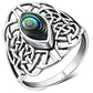 Large Abalone Shell Celtic Silver Ring