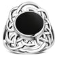 Black Onyx Celtic Sterling Silver Ring