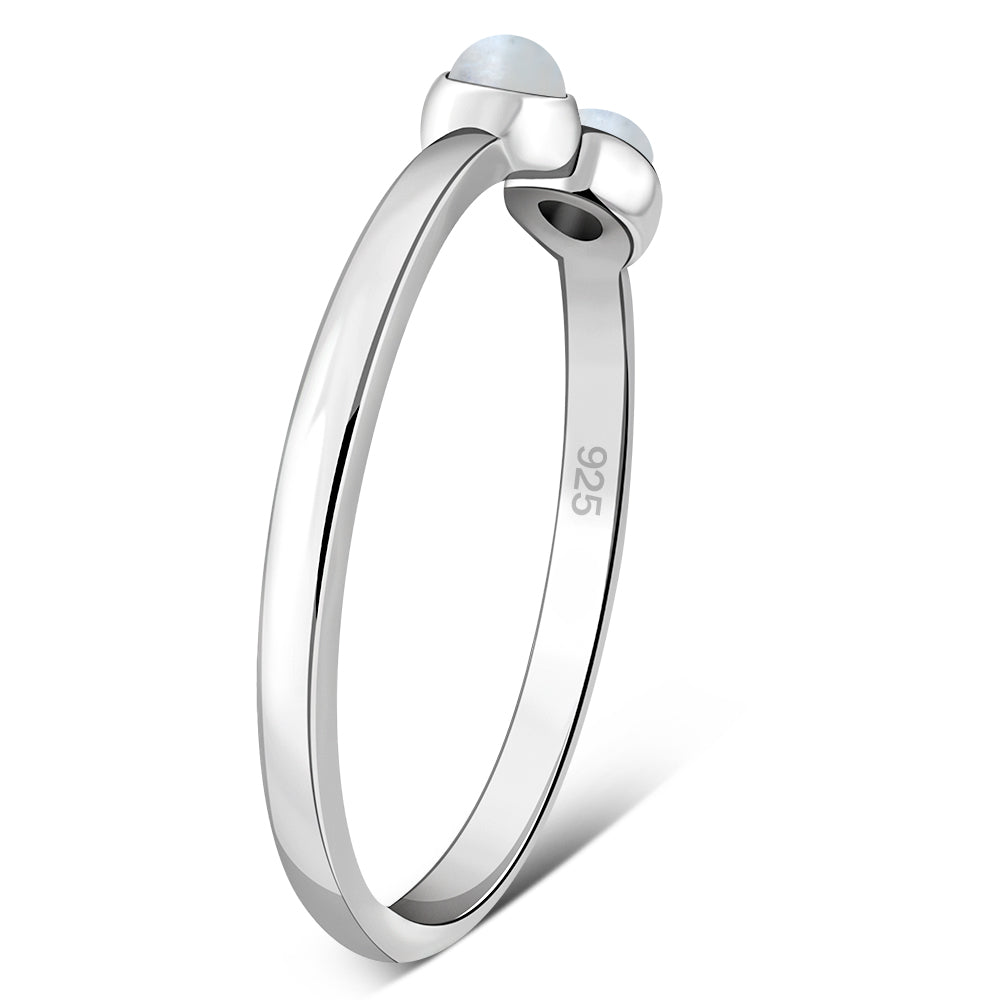 Rainbow Moonstone Sterling Silver Open Ring