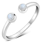 Rainbow Moonstone Sterling Silver Open Ring