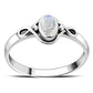 Rainbow Moonstone cab Celtic Silver Ring